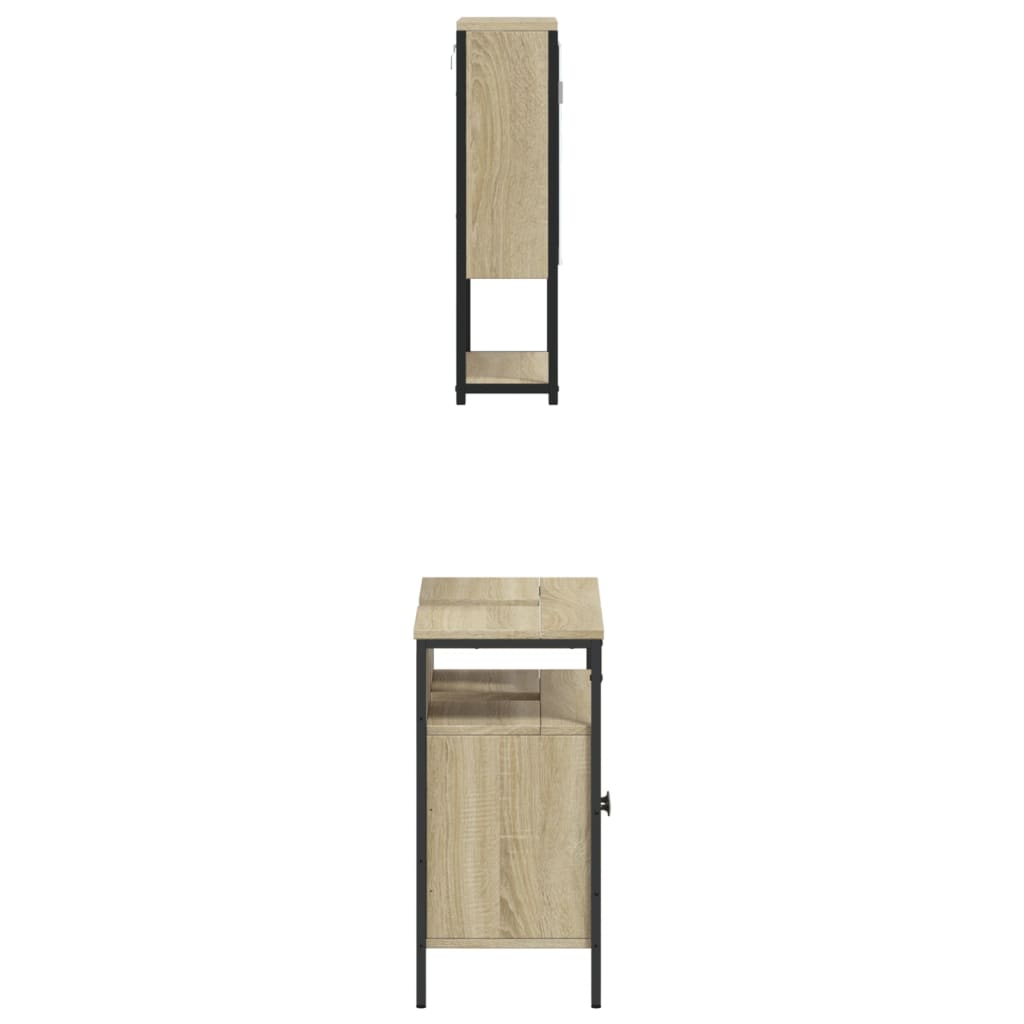 2 Piece Bathroom Furniture Set Sonoma Oak Engineered Wood