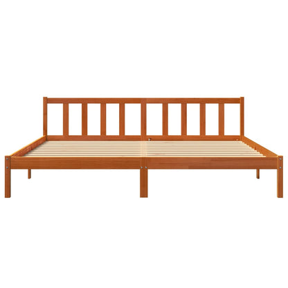 Bed Frame without Mattress Wax Brown 180x200 cm Super King Solid Wood Pine