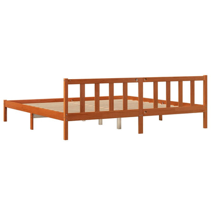 Bed Frame without Mattress Wax Brown 180x200 cm Super King Solid Wood Pine
