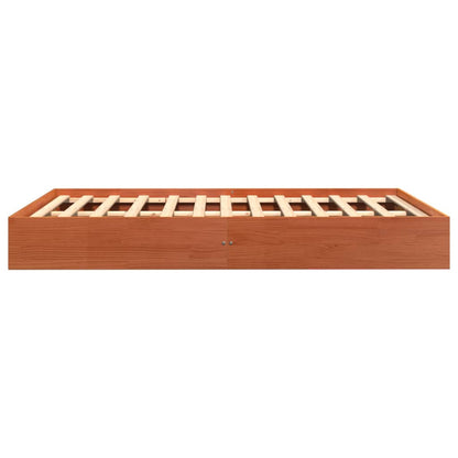 Bed Frame without Mattress Wax Brown 140x200 cm Solid Wood Pine