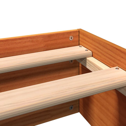 Bed Frame without Mattress Wax Brown 140x200 cm Solid Wood Pine