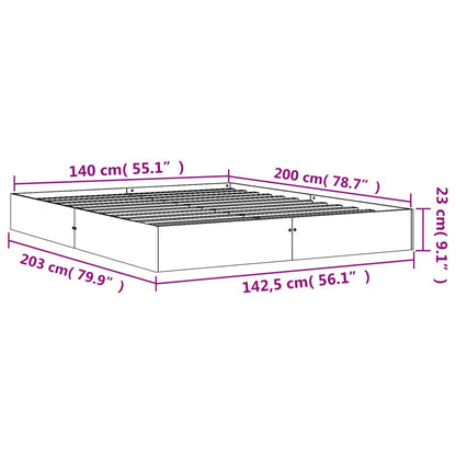Bed Frame without Mattress Wax Brown 140x200 cm Solid Wood Pine
