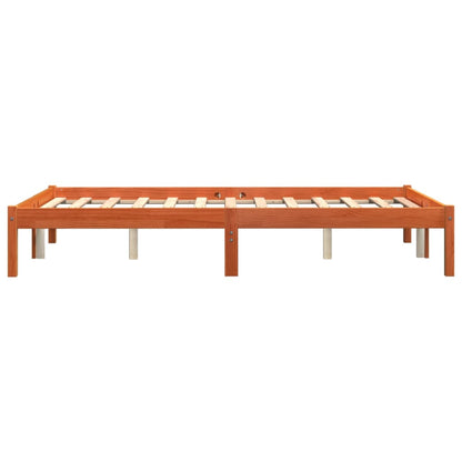 Bed Frame without Mattress Wax Brown 120x200 cm Solid Wood Pine