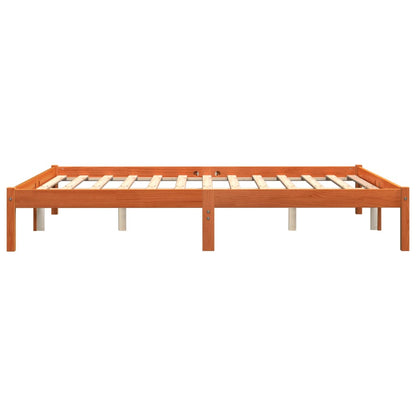 Bed Frame without Mattress Wax Brown 160x200 cm Solid Wood Pine