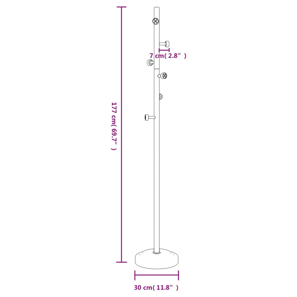 Coat Stand Black 177 cm Powder-coated Iron