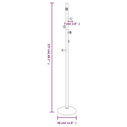 Coat Stand Black 177 cm Powder-coated Iron