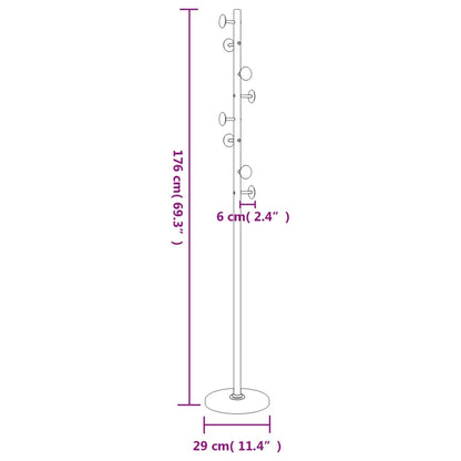 Coat Stand Black 176 cm Powder-coated Iron