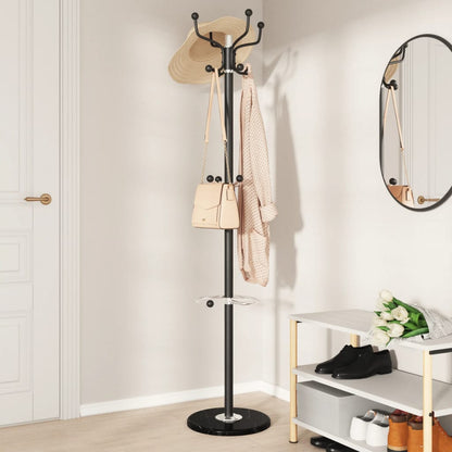 Coat Stand with Umbrella Holder Black 180 cm Powder-coated Iron