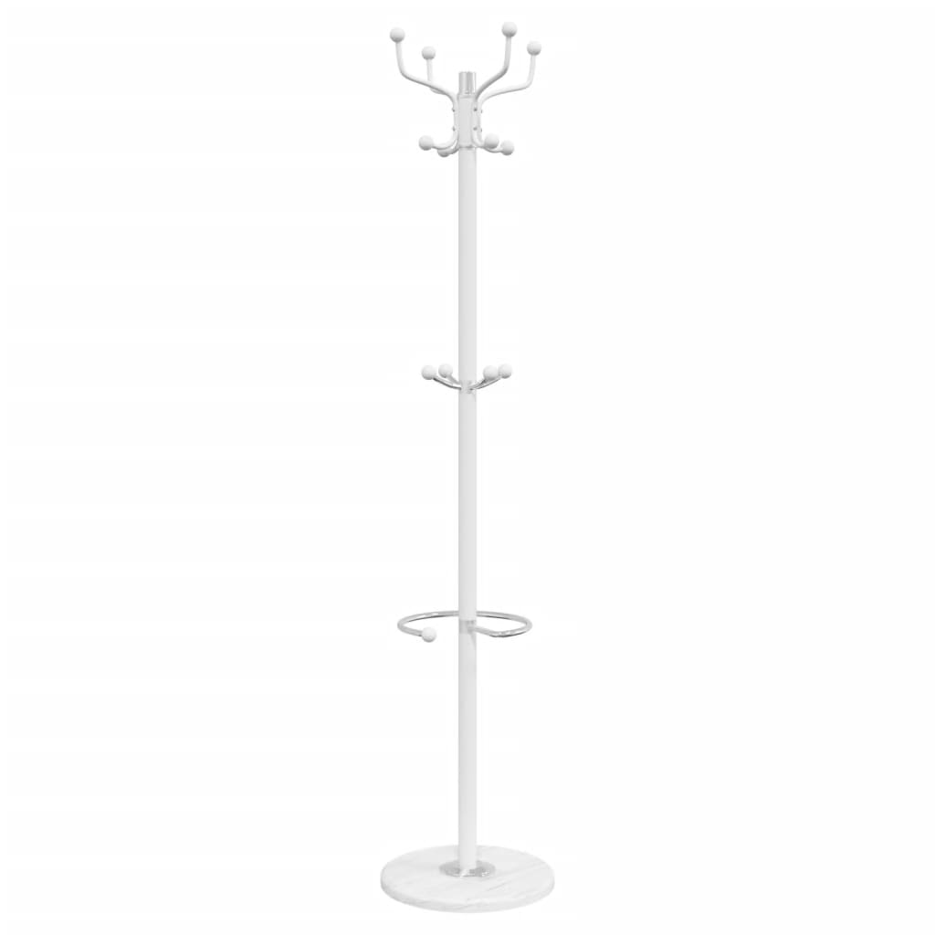 Coat Stand with Umbrella Holder White 180 cm Powder-coated Iron