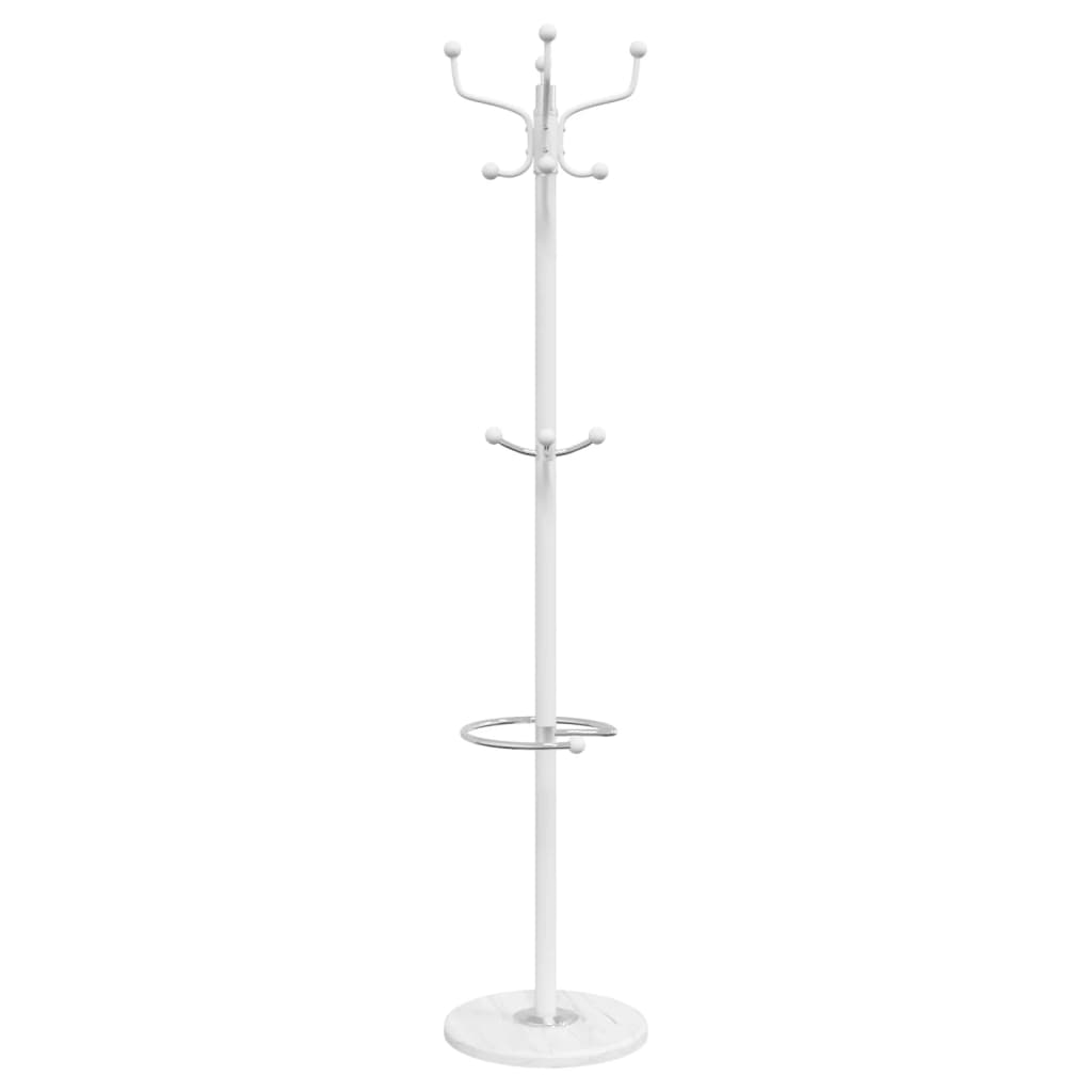 Coat Stand with Umbrella Holder White 180 cm Powder-coated Iron