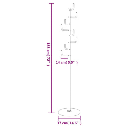 Coat Stand White 183 cm Powder-coated Iron