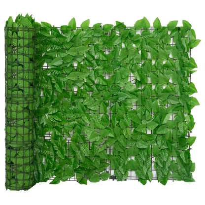 Balcony Screen with Green Leaves 200x100 cm