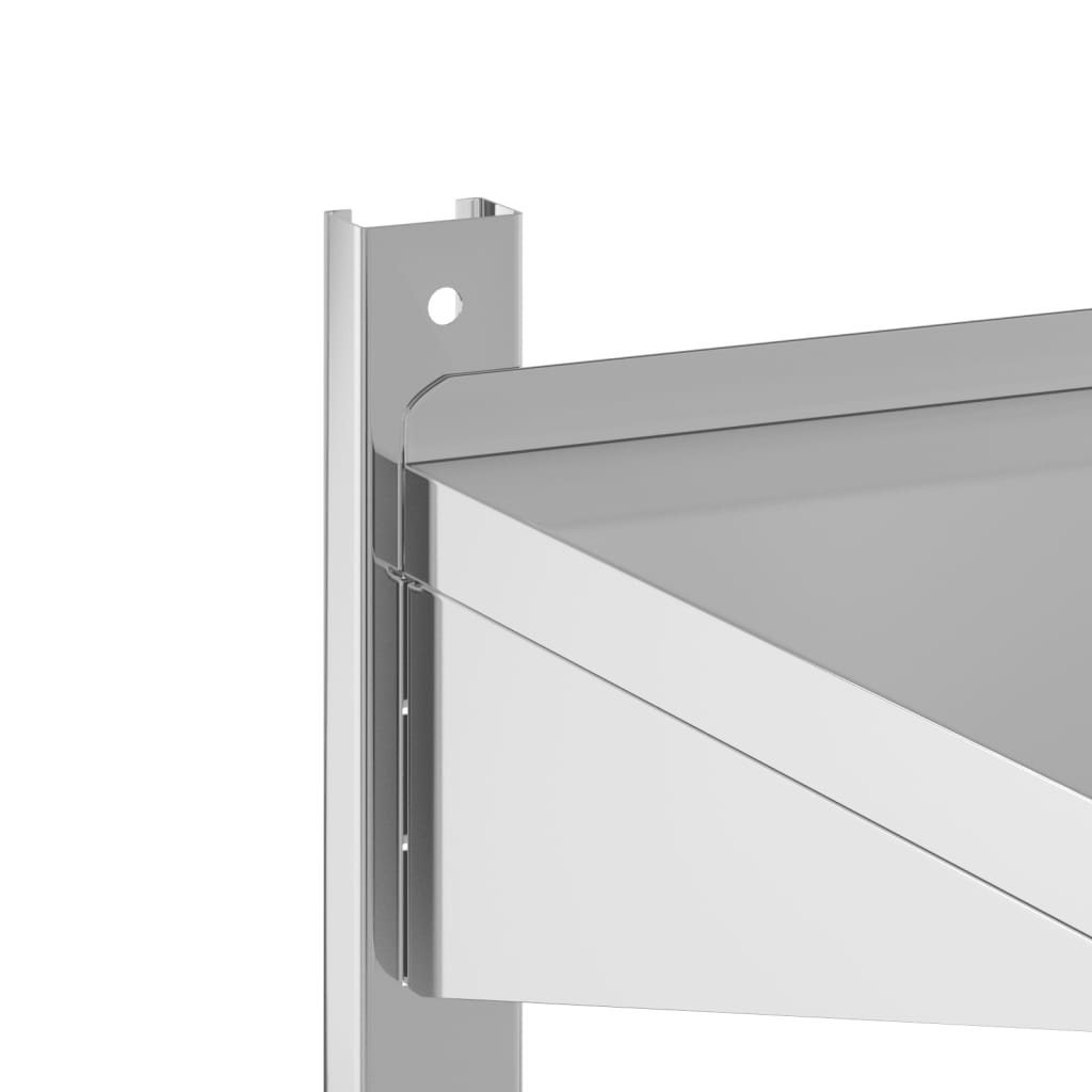 2-Tier Wall Shelf 75x40x60 cm Silver Stainless Steel