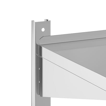 2-Tier Wall Shelf 75x40x60 cm Silver Stainless Steel