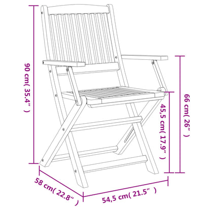 Folding Garden Chairs 8 pcs 54.5x58x90 cm Solid Wood Acacia