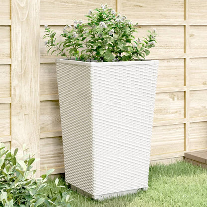 Garden Planters 2 pcs White 32.5x32.5x57 cm PP