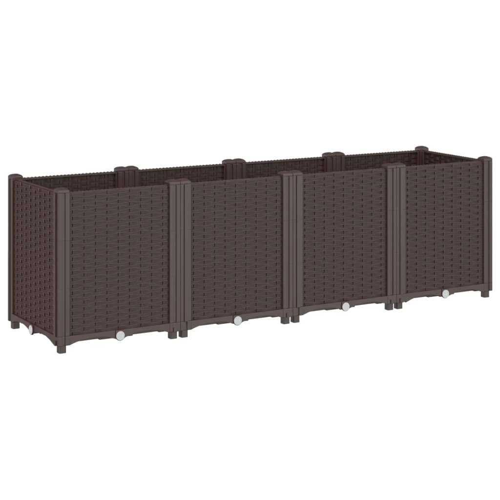 Garden Planter Brown 160x40x53 cm PP