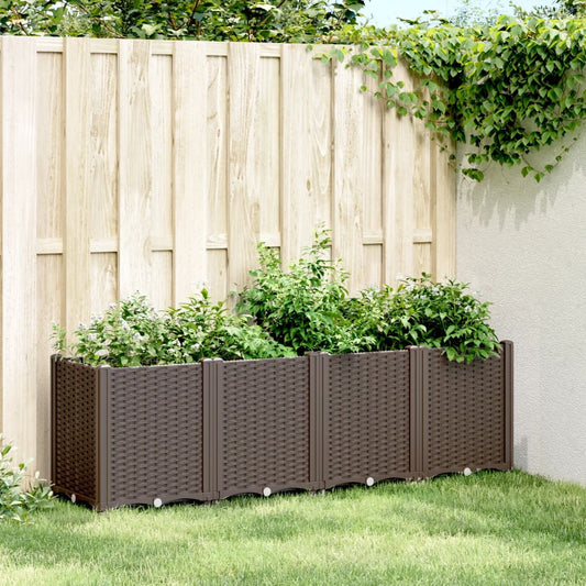 Garden Planter Brown 160x40x53 cm PP