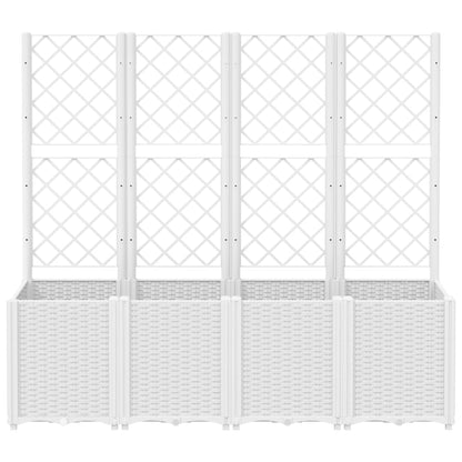 Garden Planter with Trellis White 160x40x140 cm PP