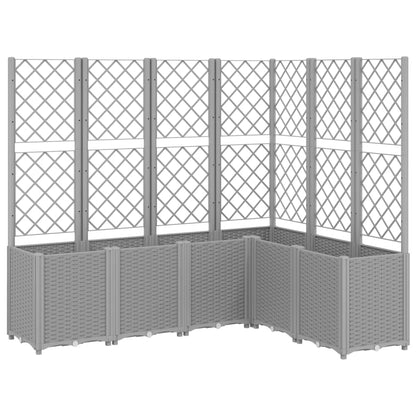 Garden Planter with Trellis Light Grey 160x120x140 cm PP