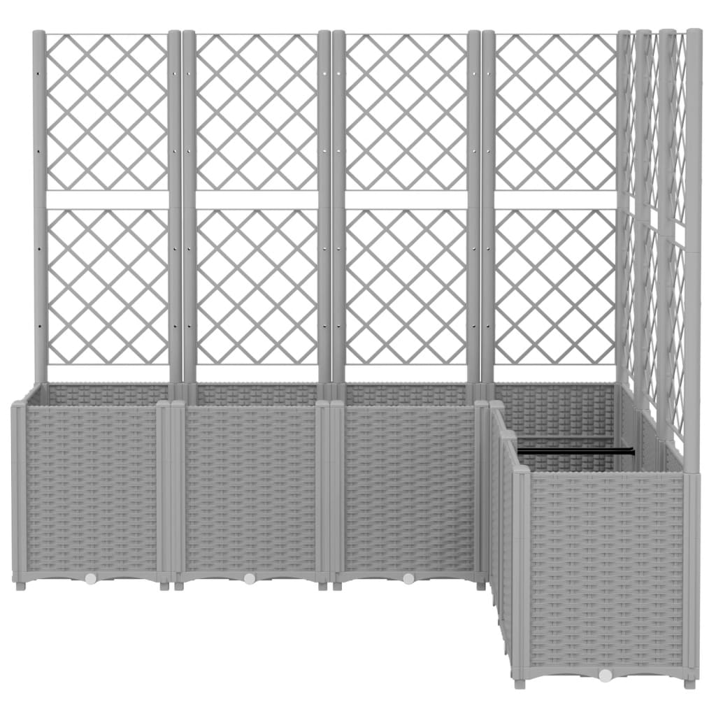 Garden Planter with Trellis Light Grey 160x120x140 cm PP