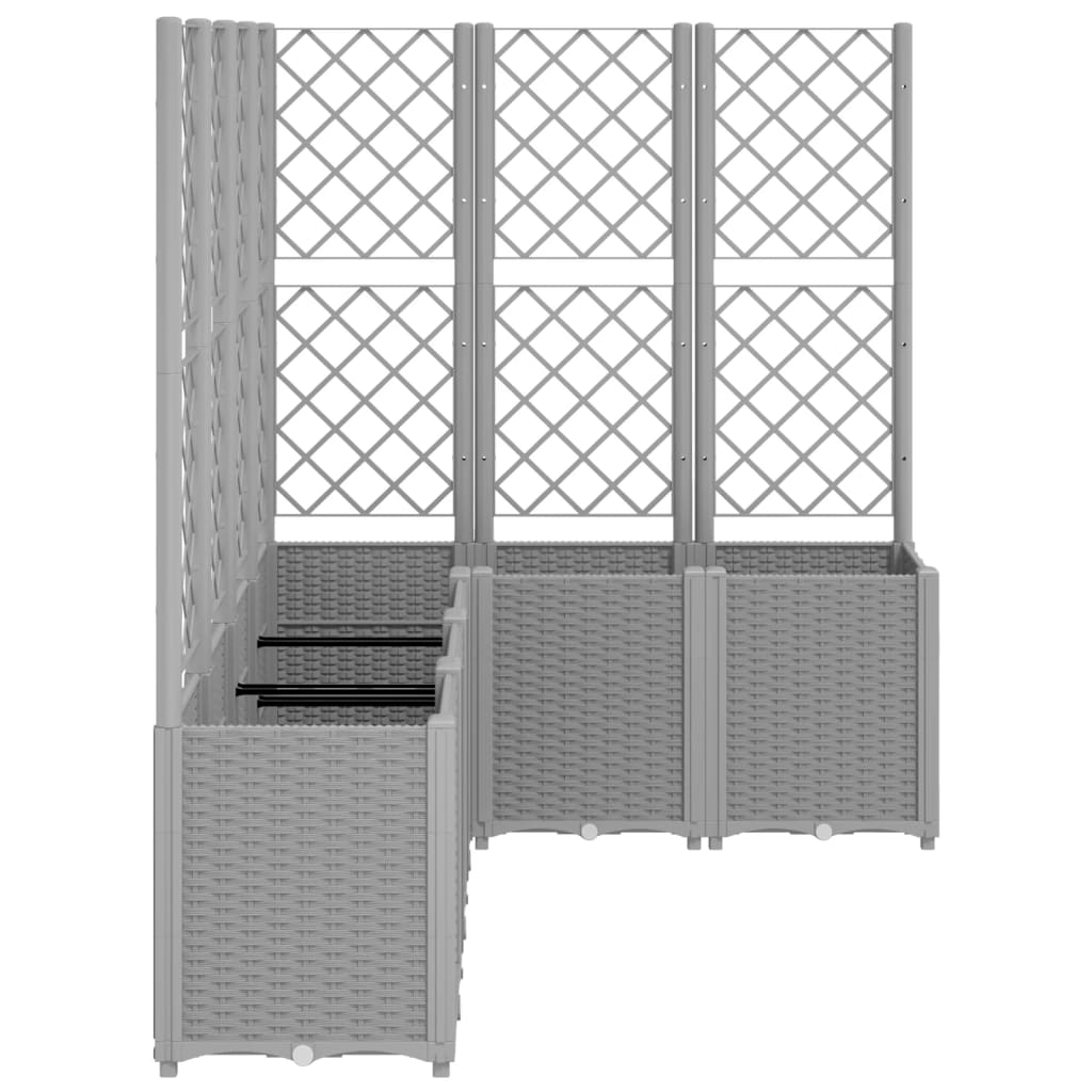 Garden Planter with Trellis Light Grey 160x120x140 cm PP