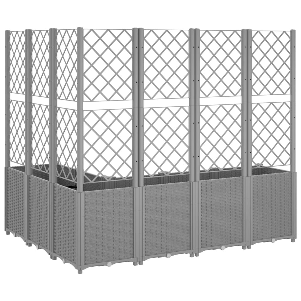 Garden Planter with Trellis Light Grey 160x120x140 cm PP