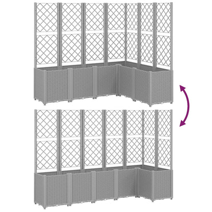 Garden Planter with Trellis Light Grey 160x120x140 cm PP