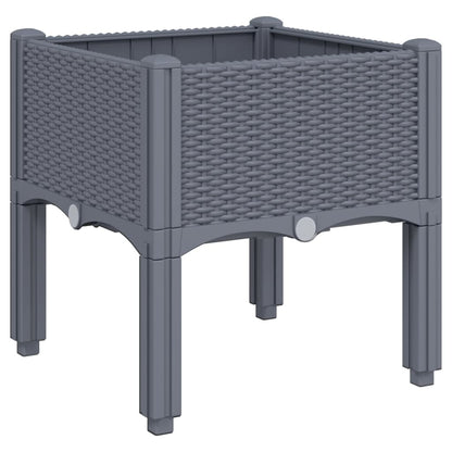 Garden Planter with Legs Blue Grey 40x40x42 cm PP