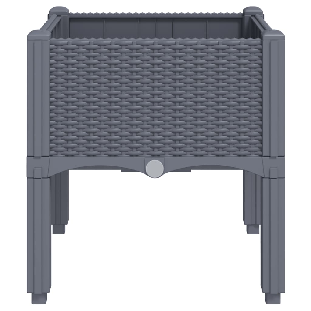 Garden Planter with Legs Blue Grey 40x40x42 cm PP