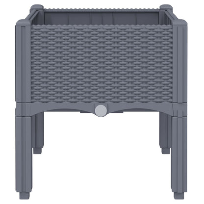 Garden Planter with Legs Blue Grey 40x40x42 cm PP