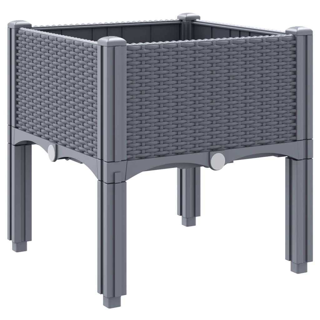 Garden Planter with Legs Blue Grey 40x40x42 cm PP