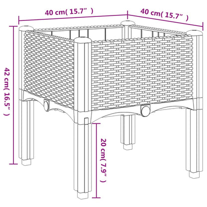 Garden Planter with Legs Blue Grey 40x40x42 cm PP