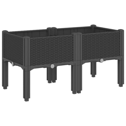 Garden Planter with Legs Black 80x40x42 cm PP