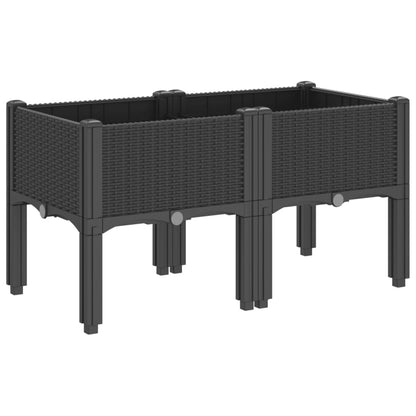 Garden Planter with Legs Black 80x40x42 cm PP