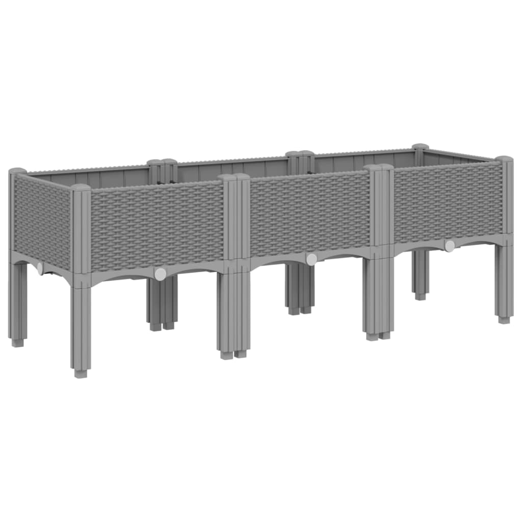 Garden Planter with Legs Light Grey 120x40x42 cm PP