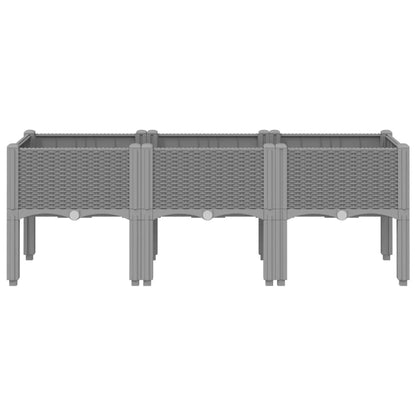 Garden Planter with Legs Light Grey 120x40x42 cm PP