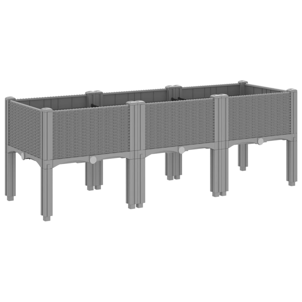 Garden Planter with Legs Light Grey 120x40x42 cm PP