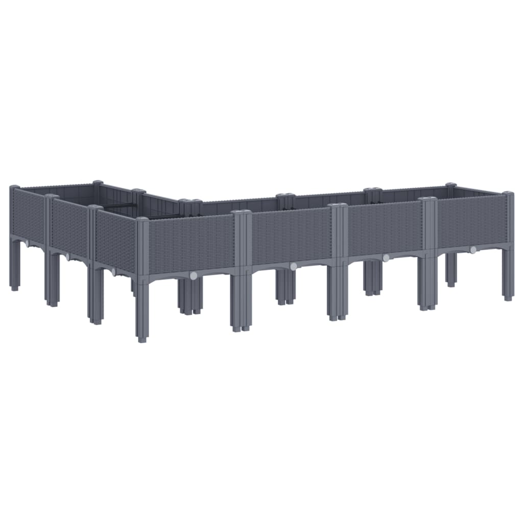 Garden Planter with Legs Blue Grey 160x120x42 cm PP