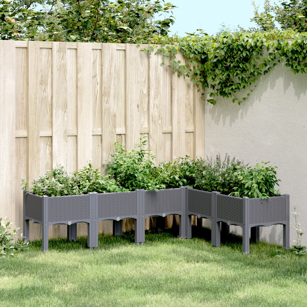 Garden Planter with Legs Blue Grey 160x120x42 cm PP