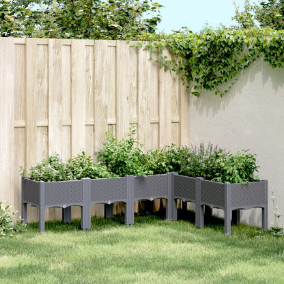 Garden Planter with Legs Blue Grey 160x120x42 cm PP