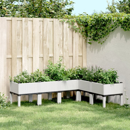 Garden Planter with Legs White 160x120x42 cm PP