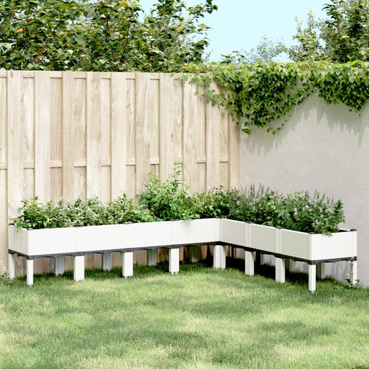 Garden Planter with Legs White 200x160x42 cm PP