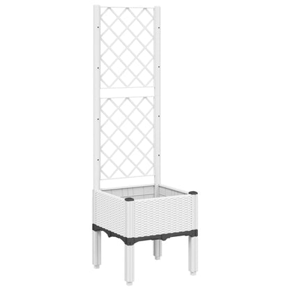 Garden Planter with Trellis White 40x40x142 cm PP