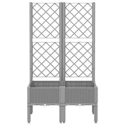 Garden Planter with Trellis Light Grey 80x40x142 cm PP