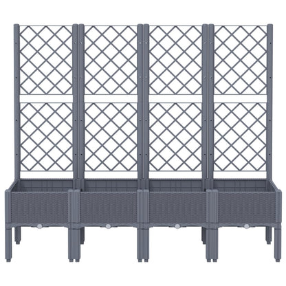 Garden Planter with Trellis Grey 160x40x142 cm PP