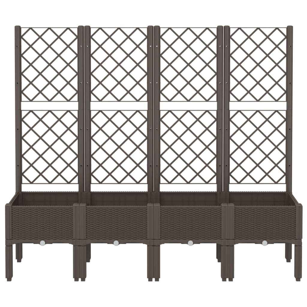 Garden Planter with Trellis Brown 160x40x142 cm PP