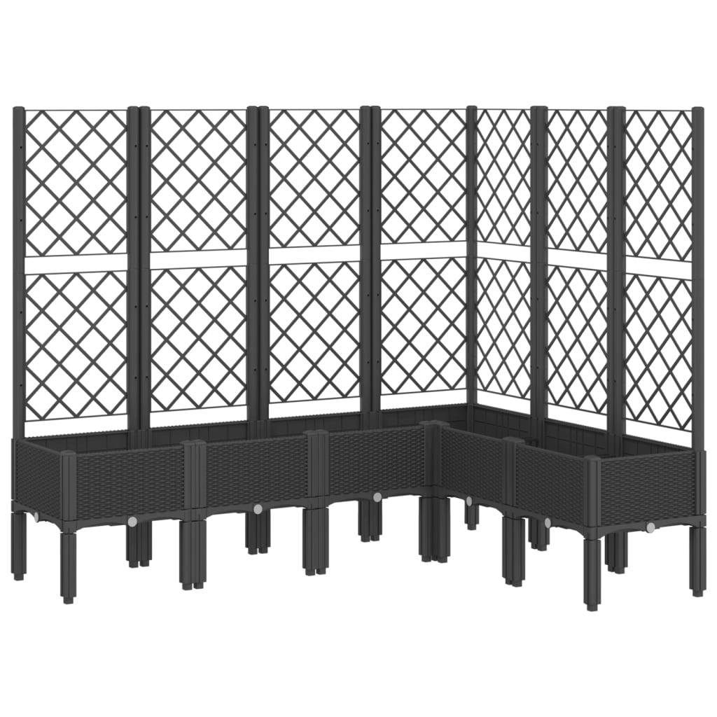 Garden Planter with Trellis Black 160x120x142 cm PP