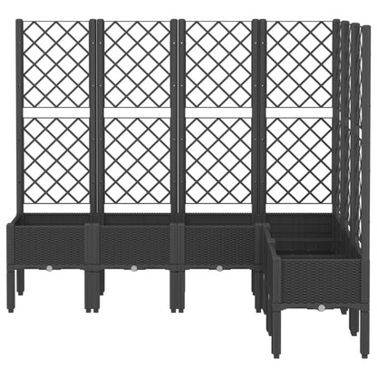 Garden Planter with Trellis Black 160x120x142 cm PP