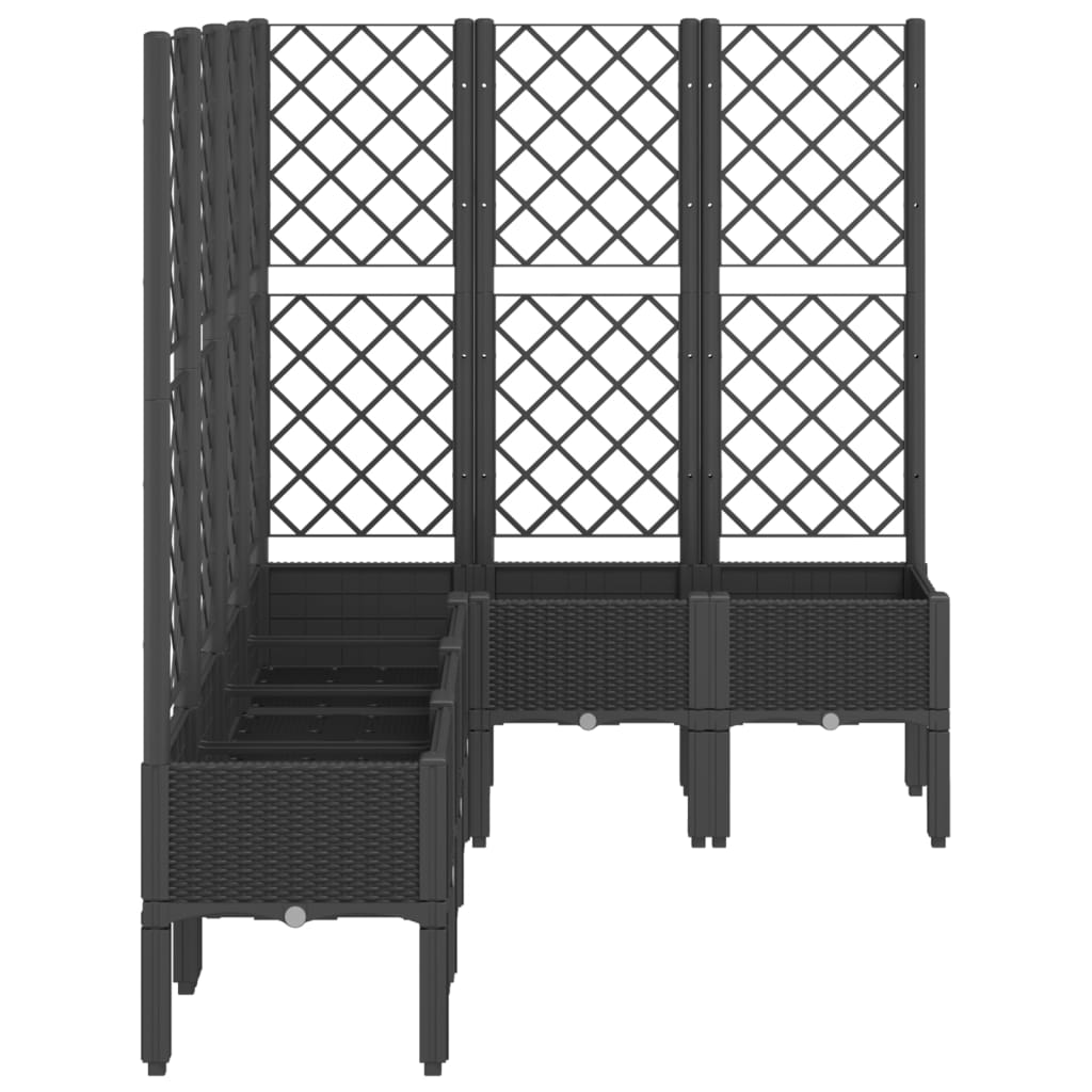 Garden Planter with Trellis Black 160x120x142 cm PP